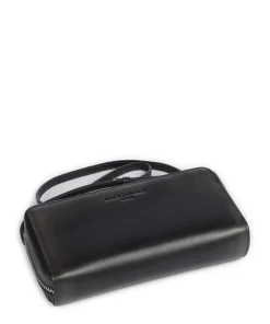 Lou Vintage Leather XS Geldbörse fein genarbtes Rindsleder schwarz