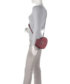 Louise Heart Grain Umhängetasche Lederimitat rot