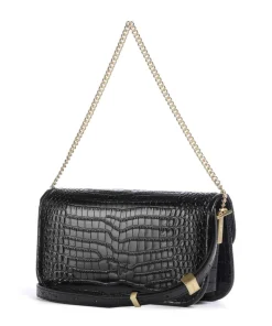 Love Box Baguette Schultertasche geprägtes Leder schwarz