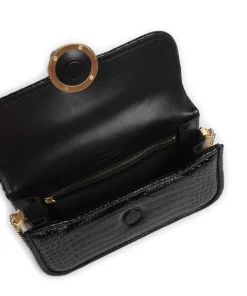 Love Box Baguette Schultertasche geprägtes Leder schwarz