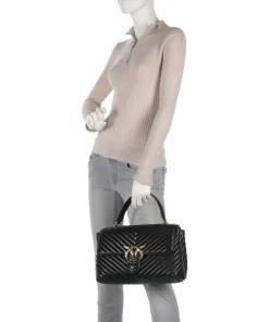 Love Lady Puff Big Handtasche Schafsleder schwarz