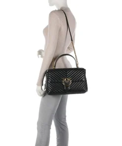 Love Lady Puff Big Handtasche Schafsleder schwarz
