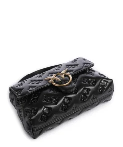 Love Lady Puff Classic Handtasche geprägtes Leder schwarz