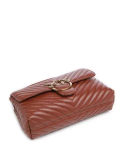 Love Lady Puff Classic Handtasche Schafsleder braun