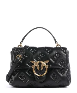 Love Lady Puff Mini Handtasche geprägtes Leder schwarz