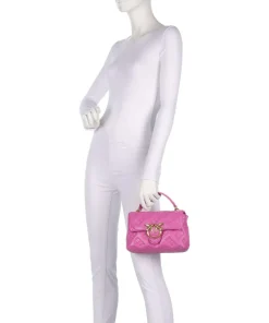 Love Lady Puff Mini Handtasche geprägtes Leder pink