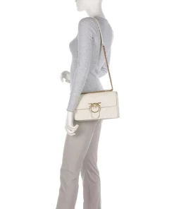 Love One Classic Schultertasche geprägtes Leder weiß