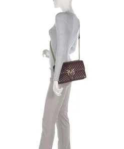 Love One Classic Schultertasche Schafsleder dunkelbraun