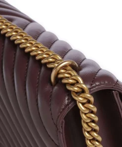 Love One Classic Schultertasche Schafsleder dunkelbraun