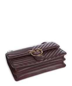 Love One Classic Schultertasche Schafsleder dunkelbraun