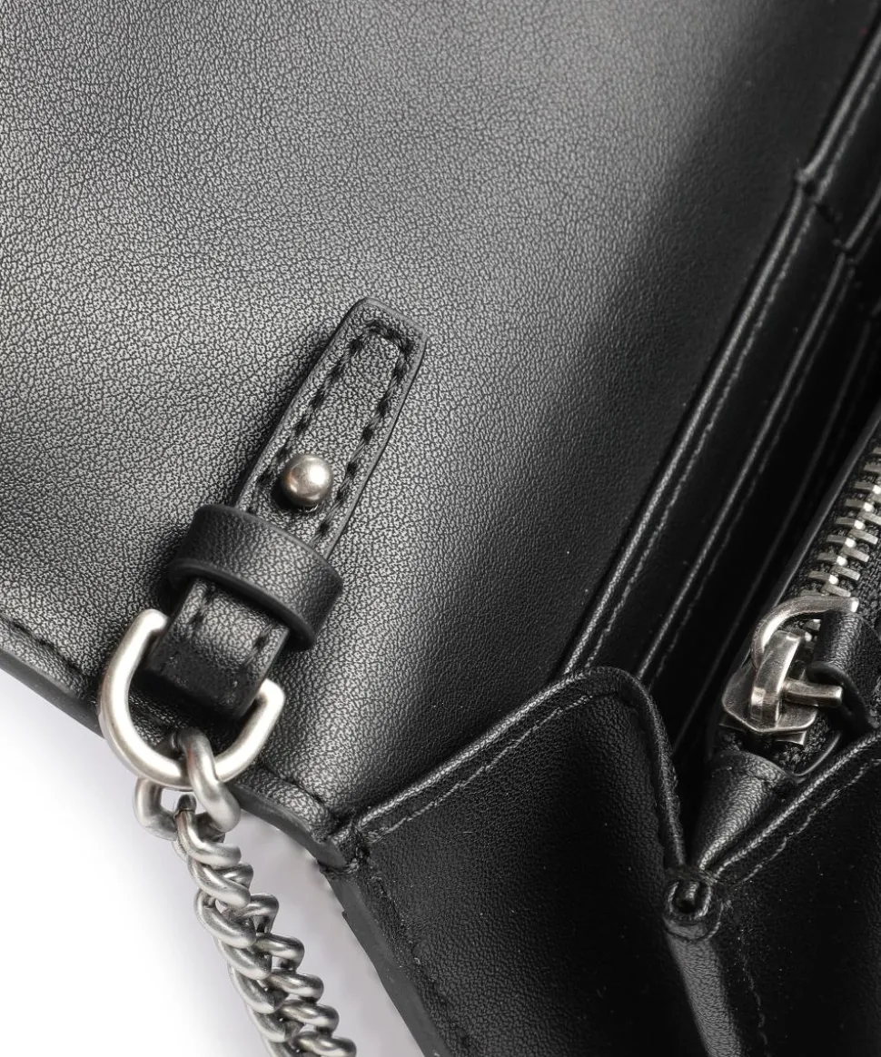 Love One Geldbörse fein genarbtes Leder schwarz