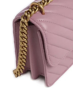 Love One Mini Schultertasche fein genarbtes Leder violett