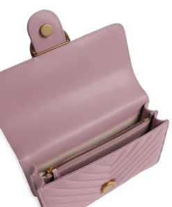 Love One Mini Schultertasche fein genarbtes Leder violett
