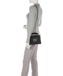 Love One Mini Umhängetasche fein genarbtes Rindsleder schwarz