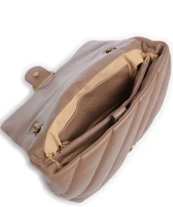 Love Puff Big Schultertasche Schafsleder braun