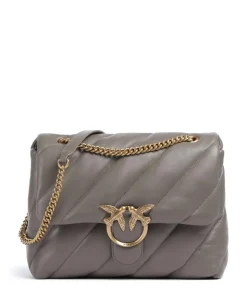 Love Puff Big Schultertasche Schafsleder grau