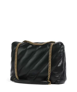 Love Puff Big Schultertasche Schafsleder schwarz