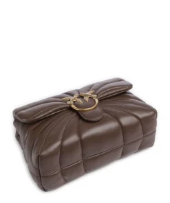 Love Puff Classic Schultertasche Schafsleder dunkelbraun