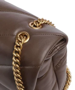 Love Puff Classic Schultertasche Schafsleder dunkelbraun