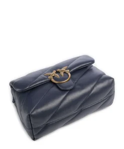 Love Puff Classic Schultertasche Schafsleder dunkelblau