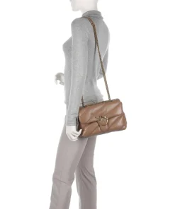 Love Puff Classic Schultertasche Schafsleder braun