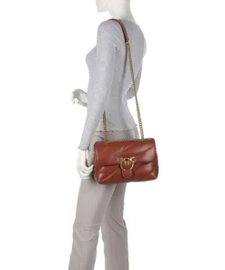 Love Puff Classic Schultertasche Schafsleder braun