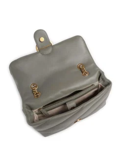 Love Puff Classic Schultertasche Schafsleder graugrün