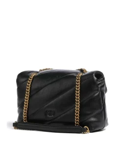 Love Puff Classic Schultertasche Schafsleder schwarz