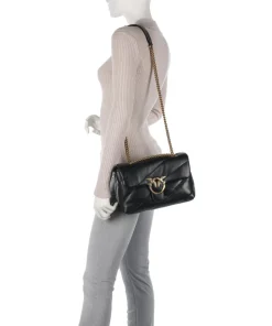 Love Puff Classic Schultertasche Schafsleder schwarz