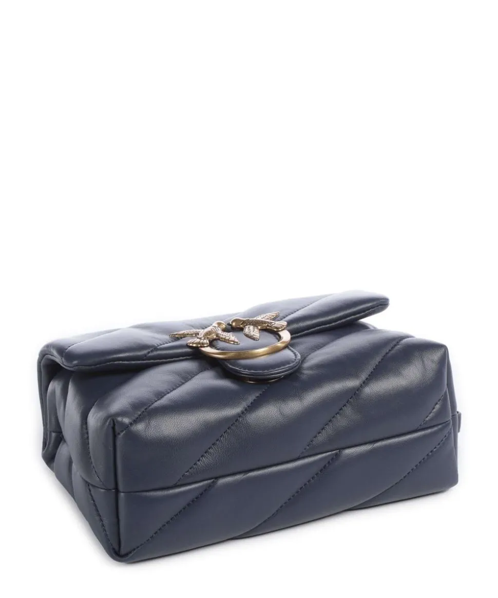 Love Puff Mini Schultertasche Schafsleder dunkelblau