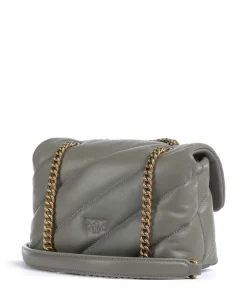 Love Puff Mini Schultertasche Schafsleder graugrün