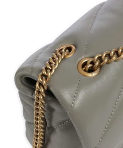 Love Puff Mini Schultertasche Schafsleder graugrün