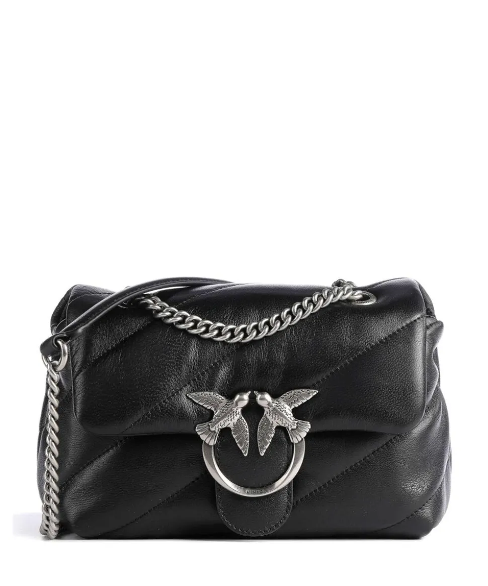 Love Puff Mini Schultertasche Schafsleder schwarz