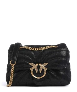 Love Puff Mini Schultertasche Wildleder schwarz