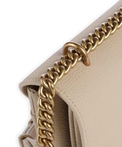 Love Soft Mini Schultertasche genarbtes Leder beige