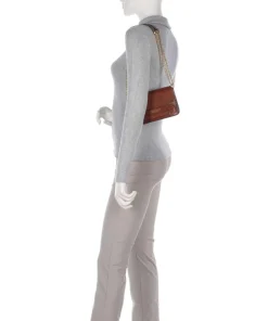 Lucrezia Schultertasche fein genarbtes Rindsleder braun