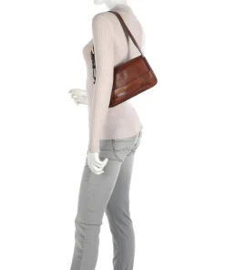 Lucrezia Schultertasche fein genarbtes Rindsleder braun