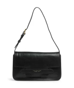 Lucrezia Schultertasche fein genarbtes Rindsleder schwarz