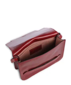 Lucrezia Umhängetasche glattes Rindsleder dunkelrot
