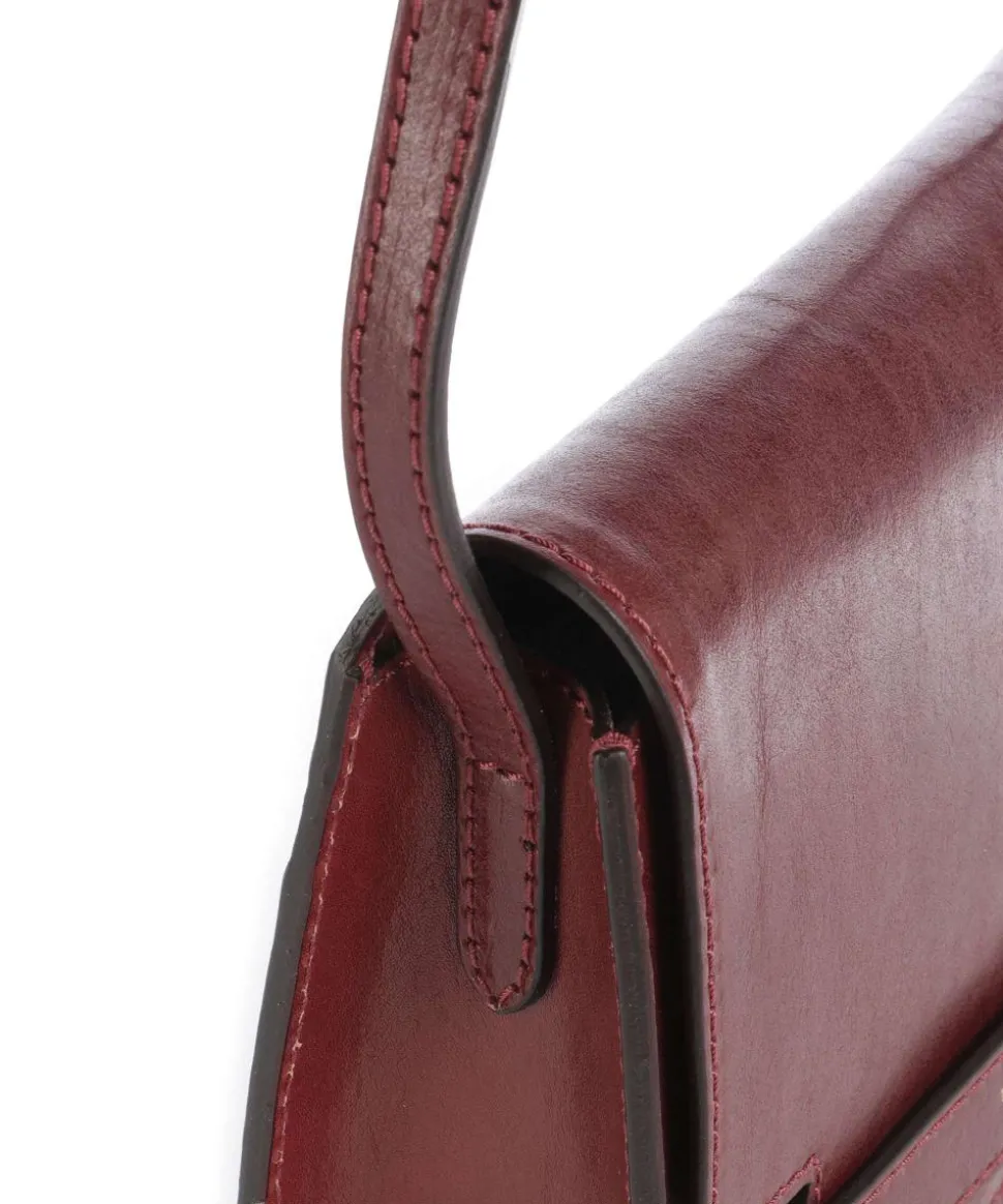 Lucrezia Umhängetasche glattes Rindsleder dunkelrot