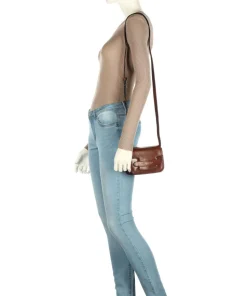 Lucrezia Umhängetasche glattes Rindsleder braun