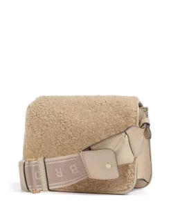Lucrezia Wow Umhängetasche fein genarbtes Rindsleder, Fell beige