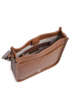 Luisa Umhängetasche genarbtes Leder braun