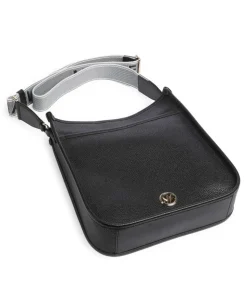 Luisa Umhängetasche genarbtes Leder schwarz