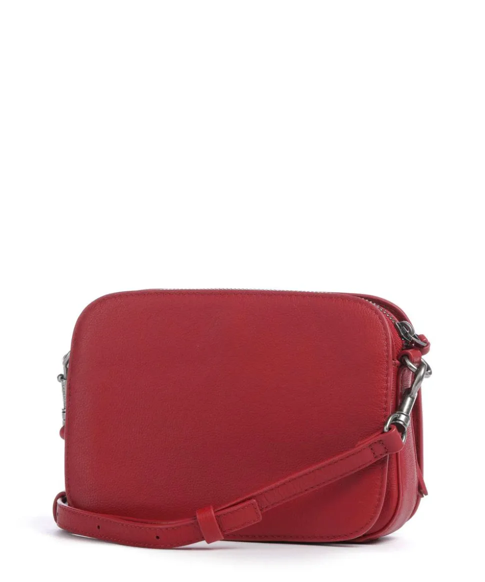 Luka Harris S Umhängetasche genarbtes Rindsleder dunkelrot
