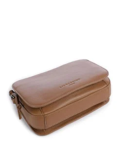 Luka Harris Umhängetasche genarbtes Leder braun