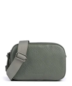 Lunar Umhängetasche genarbtes Leder graugrün