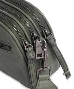 Lunar Umhängetasche genarbtes Leder graugrün
