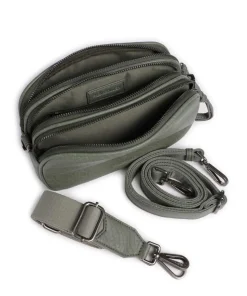 Lunar Umhängetasche genarbtes Leder graugrün