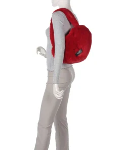 Luver Beuteltasche Kunstfell rot